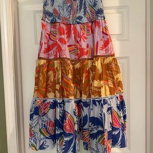 FARM Rio Multicolor Tiered Midi Skirt